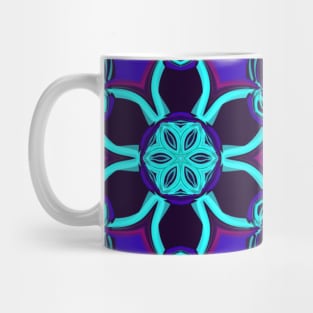 Cartoon Mandala Flower Blue and Purple Mug